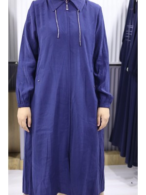 Kolu ve Yakası Taş Detaylı  Modal Kumaş Kap