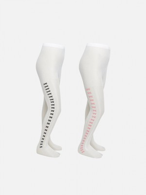 Lcw Kids Ekru Fiyonk Detaylı Kız Çocuk Külotlu Çorap 2'li