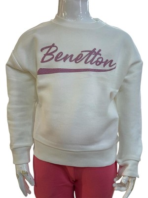 Benetton Kız Çocuk Ekru Sweatshirt BNT-G23345-015