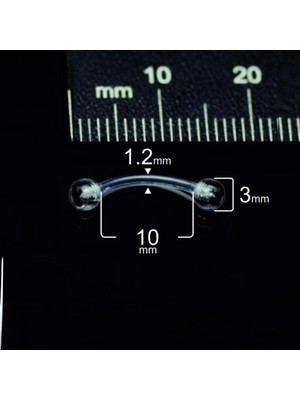 Bylin Bioplastik Banana/muz Piercing-Kaş,daith,rook,snug, Surface,venom,genital, Frenulum-Bar boy 10mm/1 Adet