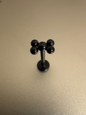 %100 Cerrahi Çelik Beş Top Dudak/ Kulak Piercing (8mm)