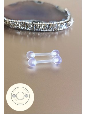 Bioplastik Anti Alerjik Nipple Piercing /memeucu Piercing(Bar Kalınlığı 1,6mm) - 2 Adet