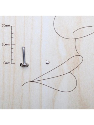 Bylin Cerrahi Çelik Extra Minik Tek Taşlı Piercing (Taş Çapı 1,5mm)-bar uzunluğu 8mm/ 1 Adet