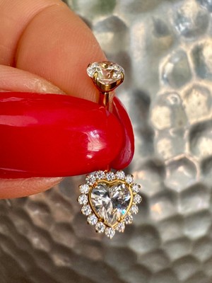 %100 G23 Titanyum Gold Kalp Göbek Piercing- 1 Adet