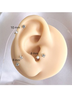 %100 316 L Cerrahi Çelik Zirkon Taşlı At Nalı Piercing - 1 Adet