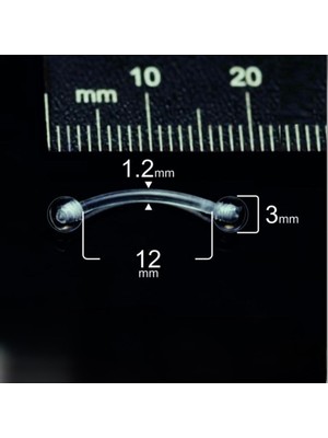 Bylin Bioplastik Banana/muz Piercing-Kaş,daith,rook,snug, Surface,venom,genital, Frenulum/Bar Boy 12mm-1 Adet