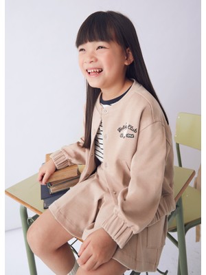 Mayoral Kız Çocuk Bej Takım | Çıtçıtlı Ceket + Lastikli Şort | 4-10 Yaş | Şık ve Rahat Kombin