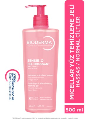 Sensibio Foaming Gel Hassas ve Normal Ciltler Durulanan Micellar Yüz Temizleme Jeli 500 ml