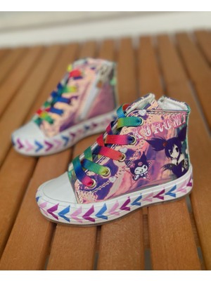 Kuromi Kız Çocuk Ayakkabı, Kuromi Convers, Kız Çocuk Günlük Ayakkabı (31-35 Numara Aralığı Işıksızdır)