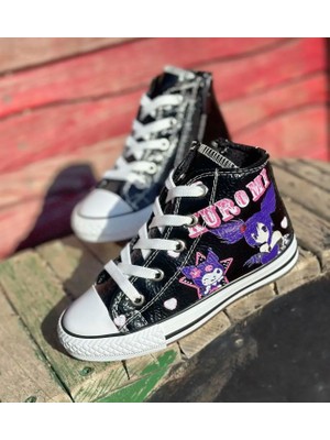 Kuromi Kız Çocuk Ayakkabı, Kuromi Convers, Kız Çocuk Günlük Ayakkabı (31-35 Numara Aralığı Işıksızdır)