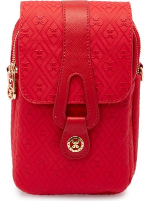 Tergan Kırmızı Print Kadın Çapraz Askılı Çanta - S25Y1PR09150-S4R