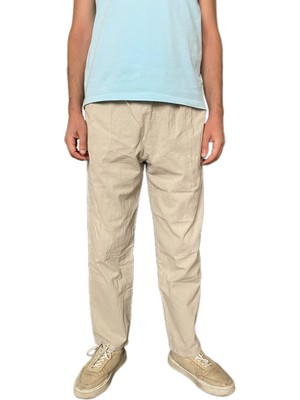 %100 Pamuk, Keten Kumaştan Beli Lastikli ve Bağcıklı Erkek Pantolon(Solma ve Çekme Yapmaz)