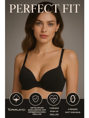 Dikişsiz Toparlayıcı Sütyen • Yumuşak Push-Up • Anti Alerjen Rahat Sütyen