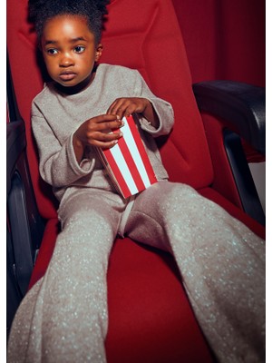 Mayoral Kız Çocuk Simli Triko Bluz ve Pantolon Takım – Toprak Rengi (4-10 Yaş)