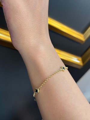 14 Ayar Altın Küçük Yonca Bileklik