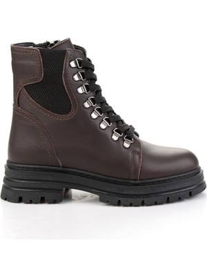 Kahve Hakiki Deri Kadın Bot & Bootie K02462040403