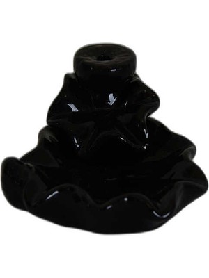 Geri Akış Buhurdanlık Tütsülük Seramik Şelale Siyah Backflow C0919