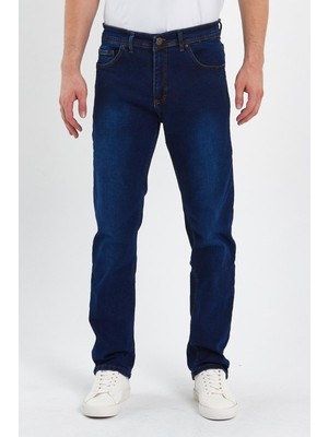 Yakamor Erkek Fermuarlı Taşlı Klasik Jeans