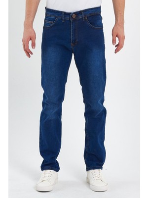 Yakamor Erkek Fermuarlı Taşlı Klasik Jeans