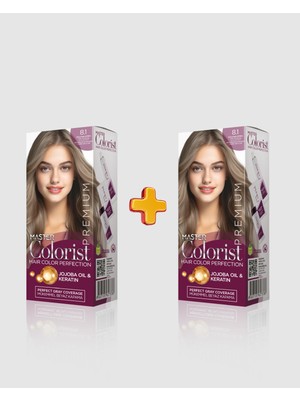Master Colorist Premium 2'li Yarı Kit Set Boya 8.1 Küllü Açık Kumral