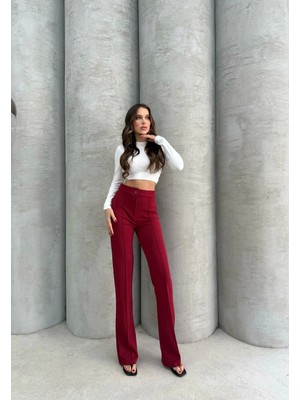 Önü Cumalı Ithal Krep Pantolon