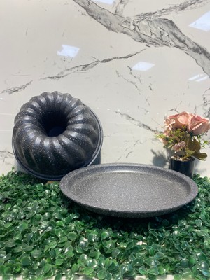 Elvira Granit Kek ve Yuvarlak Fırın Tepsisi-Gri(26-26 Cm)
