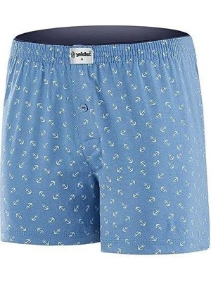 Yıldız 43 Erkek Çapa Desenli Penye Havlu Bel Rahat Düğmeli Boxer