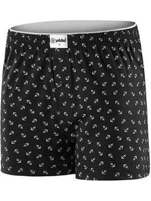 Yıldız 43 Erkek Çapa Desenli Penye Havlu Bel Rahat Düğmeli Boxer