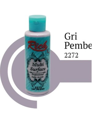 Rich Multi Surface 2272 Gri Pembe Akrilik Boya 130 cc