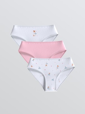 Baskılı Kız Çocuk Külot 3'lü  (W5)