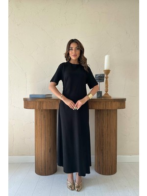 Markano Pileli Bisiklet Yaka Elbise