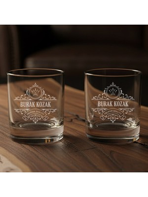 Özel Kutulu 2’li Kristal Kesim Bourbon Barrel Classic Viski Glass Seti