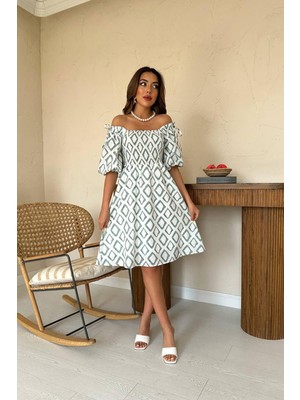 Markano Kare Desenli Yazlık Elbise