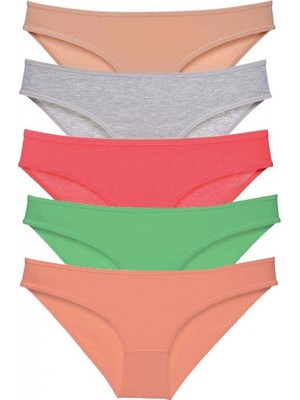 5 Adet Eko Set Likralı Kadın Slip Külot Soft Renkler