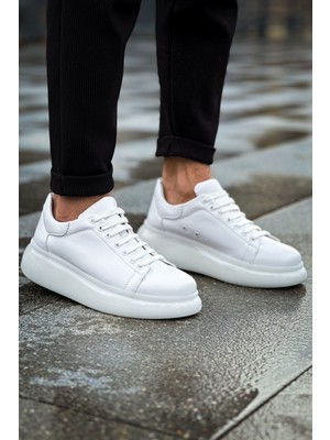 Sollıevo Premium Şeffaf Taban Erkek Sneaker Beyaz