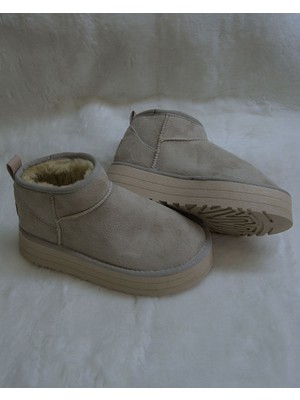 Kadın Kalın Taban Ultra Mini Süet Bot Kışlık Bot & Bootie