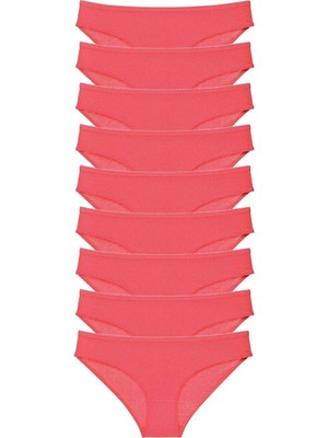 9 Adet Süper Eko Set Likralı Kadın Slip Külot Fuşya