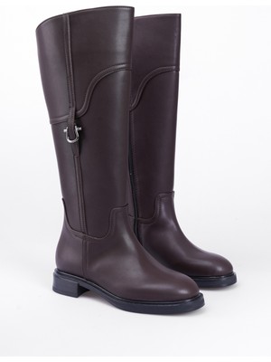 Tokalı Binici Fermuarlı Kadın Çizme