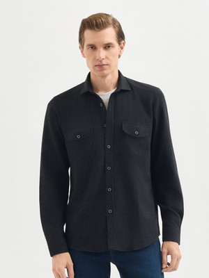 Karaca Erkek Modern Fıt Gömlek-Antrasit