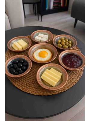 Bakır Kahvaltılık 6 Lı Çerezlik Sunumluk 12.5 cm Meze Tabağı