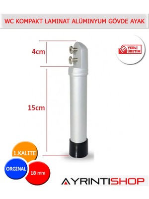 AYRINTISHOP Wc Kompakt Alüminyum Gövde Ayak 12MM Lik