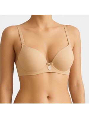 Dolgulu Balenli Fiyonklu Ten Rengi Sütyen 3’lü Set – Şık ve Rahat