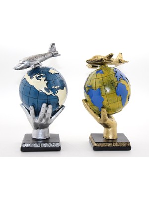 Polyester Uçaklı Dünya Küre