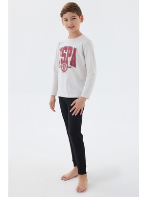 U.S. Polo Assn. U.S. Polo Assn Erkek Çocuk Beyaz Pijama Takımı US1578-C-V2