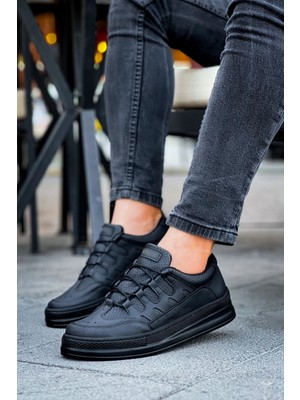 C-Rey Premium Comfort Lastikli Erkek Ayakkabı Sneaker Siyah
