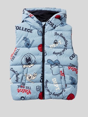 Benetton Erkek Çocuk Baskılı Yelek 1-6 Yaş Mavi