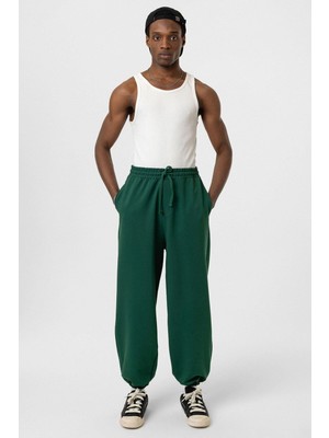 Basıc Paça Lastikli Oversize Eşofman Alt Nefti