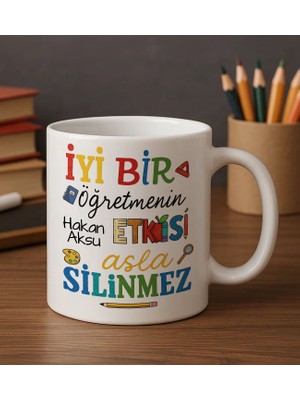 Bk Gift Kişiye Özel Iyi Bir Öğretmen Tasarımlı Beyaz Kupa Bardak-2, Öğretmene Hediye, Öğretmenler Günü Hediyesi