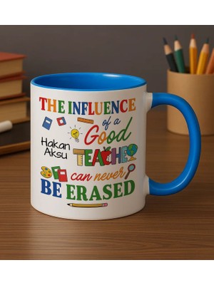 Bk Gift Kişiye Özel Iyi Bir Öğretmen Tasarımlı Mavi Kupa Bardak-1, Öğretmene Hediye, Öğretmenler Günü Hediyesi