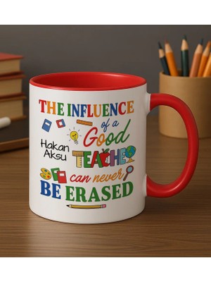Bk Gift Kişiye Özel Iyi Bir Öğretmen Tasarımlı Kırmızı Kupa Bardak-1, Öğretmene Hediye, Öğretmenler Günü Hediyesi